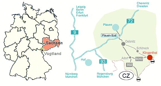 Deutschlandkarte - Regionalkarte Vogtland