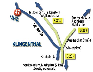 Anfahrtskarte Klingenthal
